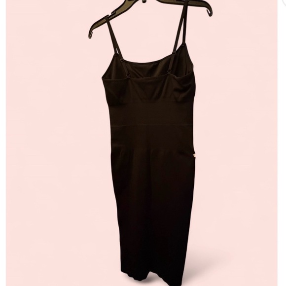 Women’s Black Spaghetti Strap Sculpting Midi Dress in Black | Size XL/XXL - Picture 7 of 11